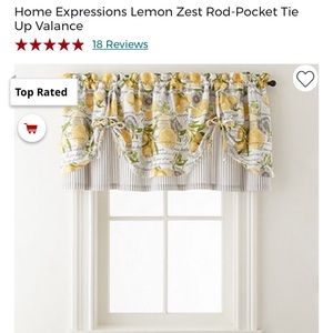 Rod pocket tie- up valence - Lemon print